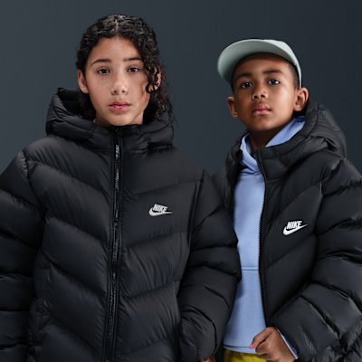 Nike Sportswear All Day Play Kids' Therma-FIT Puffer Jacket - Black/White - XS