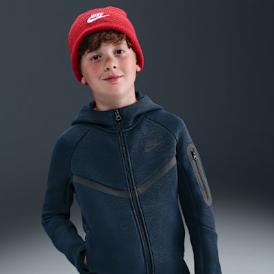 Nike Tech Fleece Older Kids' Full-Zip Hoodie - Obsidian/Black - XS