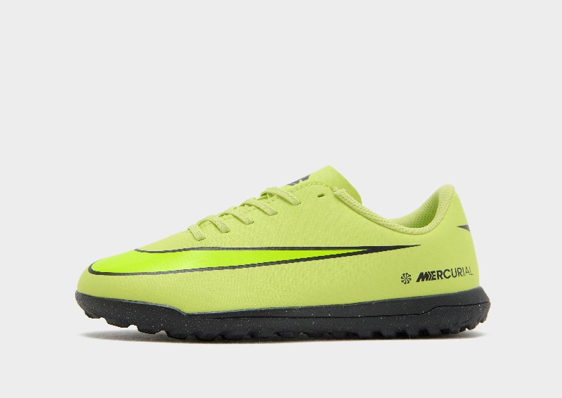 Nike Jr. Mercurial Vapor 16 Club Kids' Turf Football Boots - Limelight/Hyper Crimson/Volt - Size 1Y