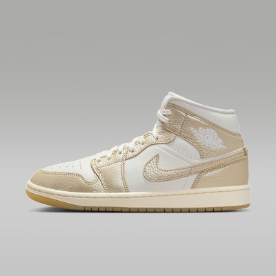 Air Jordan 1 Mid SE Women's Shoes - Sail/Pale Ivory/Team Gold - Size 5