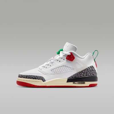 Jordan Spizike Low Kids' Shoes - White/Coconut Milk/Black/Varsity Red - Size 3.5Y