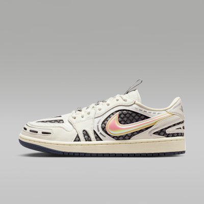 Air Jordan 1 Low Method of Make Women's Shoes - Sail/Coconut Milk/Anthracite/Metallic Silver - Size 5