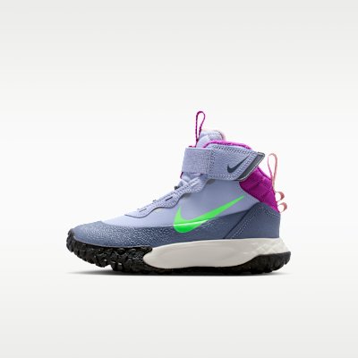 Nike Terrascout Little Kids' Shoes - Ghost/Light Carbon/Vivid Purple/Green Strike - Size 10.5C