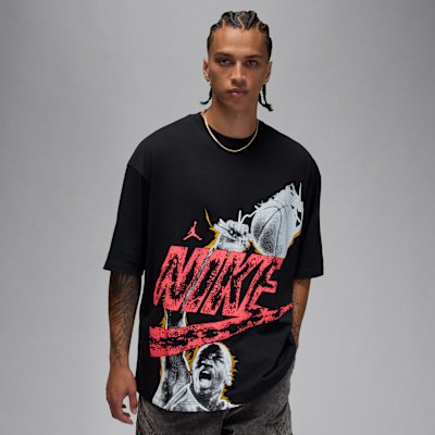 Jordan Reissue Men's Oversized T-Shirt - Black/Infrared 23 - XS