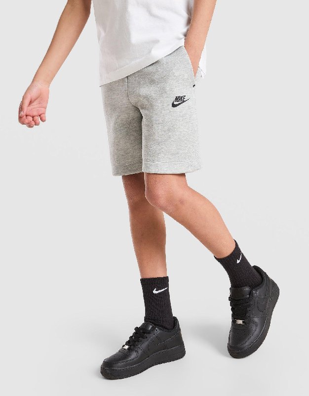 Nike Sportswear Tech Fleece Older Kids' Boys' Shorts - Dark Grey Heather/Black - Size XS