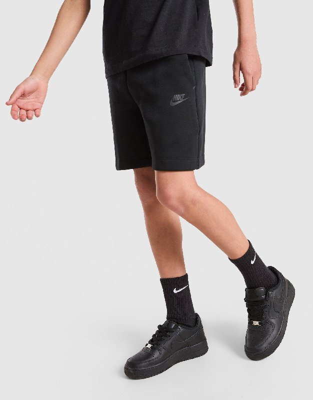 Nike Sportswear Tech Fleece Older Kids' Boys' Shorts - Black - Size XS