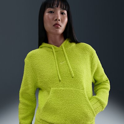 Nike Phoenix Cosy Bouclé Women's Loose Knit Hoodie - Cyber - XS