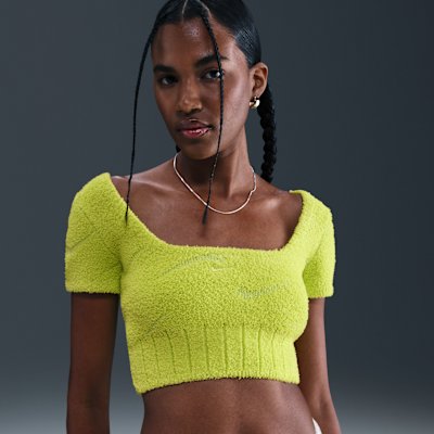 Nike Sportswear Phoenix Bouclé Women's Cropped Top - Cyber - XS