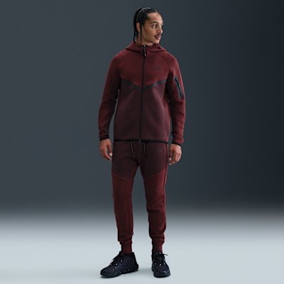 Nike Tech Men's Fleece Joggers - Dark Team Red/Burgundy Crush/Black - XS