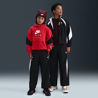 Nike Air Older Kids' Woven Tracksuit Bottoms - Black/White/White - XS