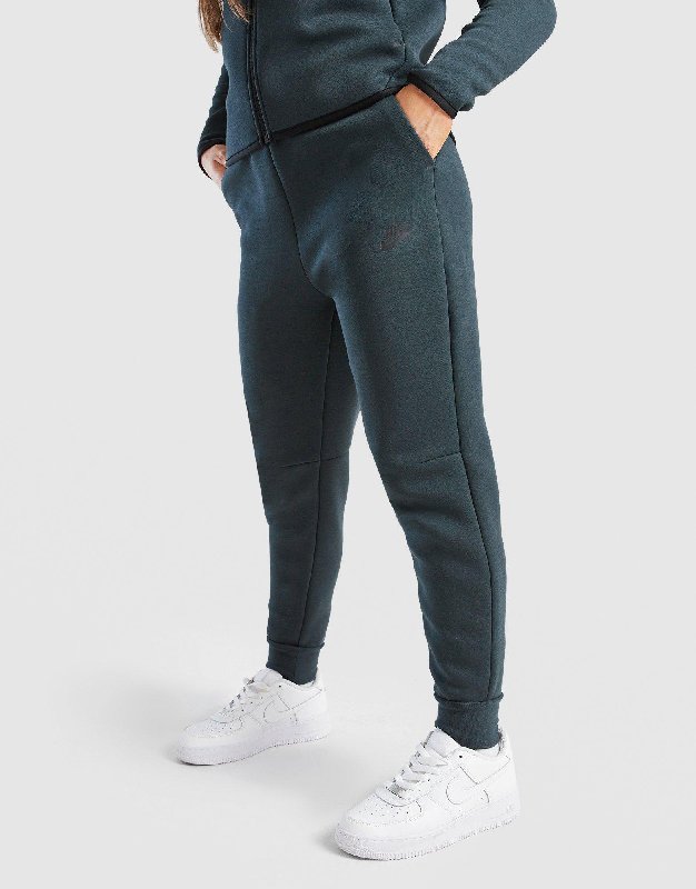 Nike Sportswear Tech Fleece Girls' Joggers - Seaweed/Black/Black - Size XS