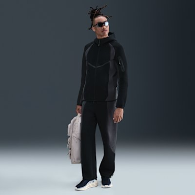 Nike Tech Men's Colour-Block Fleece Trousers - Black/Anthracite/Black - XS