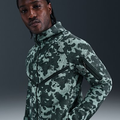 Nike Tech Men's Full-Zip Fleece Camo Windrunner Jacket - Cannon/Black - XS