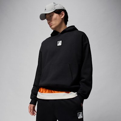 Jordan Brooklyn Fleece Men's Graphic Pullover Hoodie - Black/White - Size XS