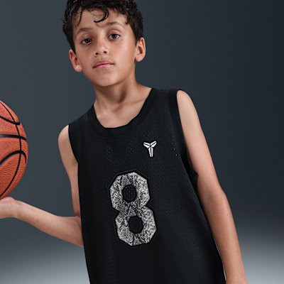 Nike Kobe Older Kids' Basketball Jersey - Black/Sand Drift - Size XS