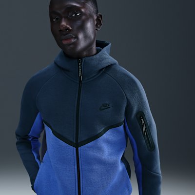 Nike Tech Men's Fleece Windrunner Jacket - Thunder Blue/Comet Blue/Black - XS