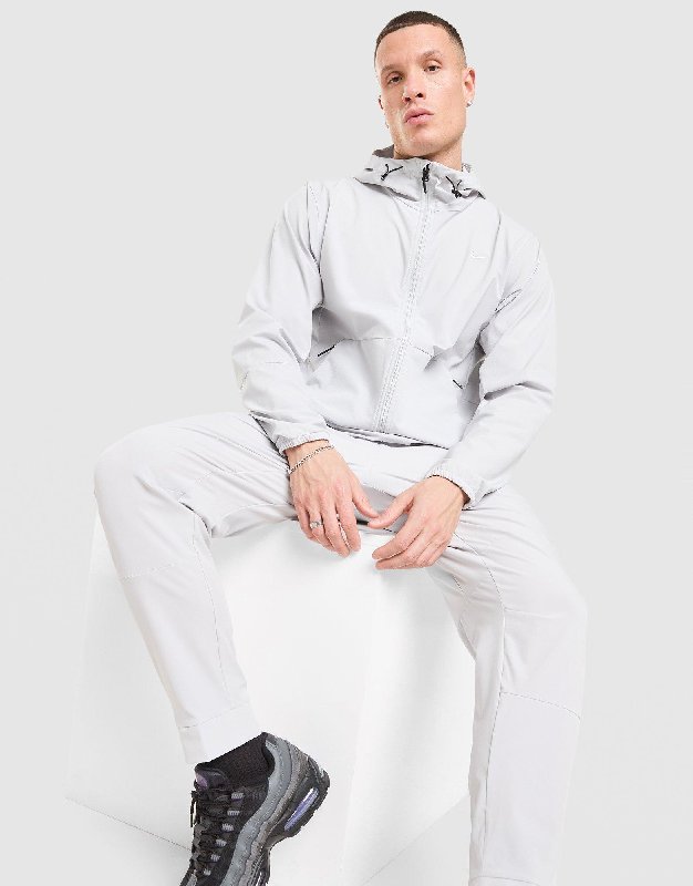 Nike Unlimited Men's Repel Hooded Jacket - Grey Fog/Black/Grey Fog - Size S
