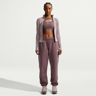 Nike Sportswear Phoenix Fleece Women's Oversized High-Waisted Graphic Trousers - Tattoo/Light Violet Ore - Size XS