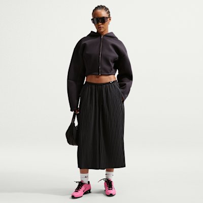 Nike Sportswear Women's Oversized Mid-Rise Culotte Trousers - Black/Sail - Size XS