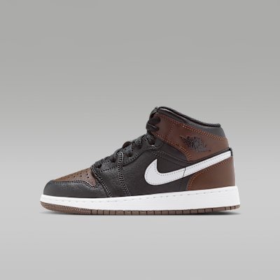 Jordan Air Jordan 1 Mid Kids' Shoes - Baroque Brown/Black/White - Size 3.5Y