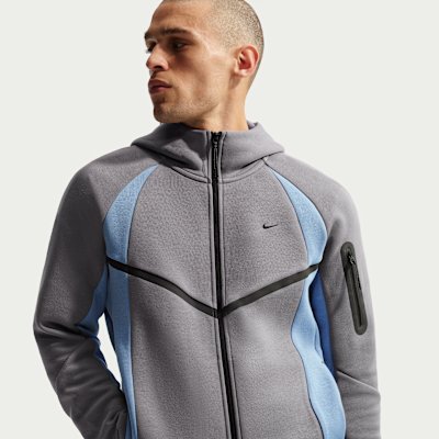 Nike Tech Men's Colour-Block Full-Zip Fleece Jacket - Pencil Point/Work Blue/Black - XS