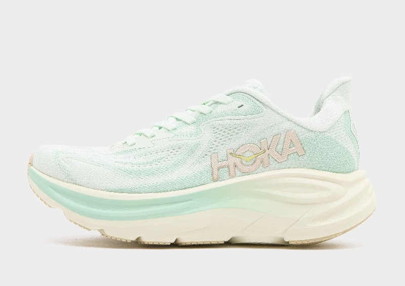 HOKA Clifton 10 Women's Running Shoes in Sea Glass/Jade Green