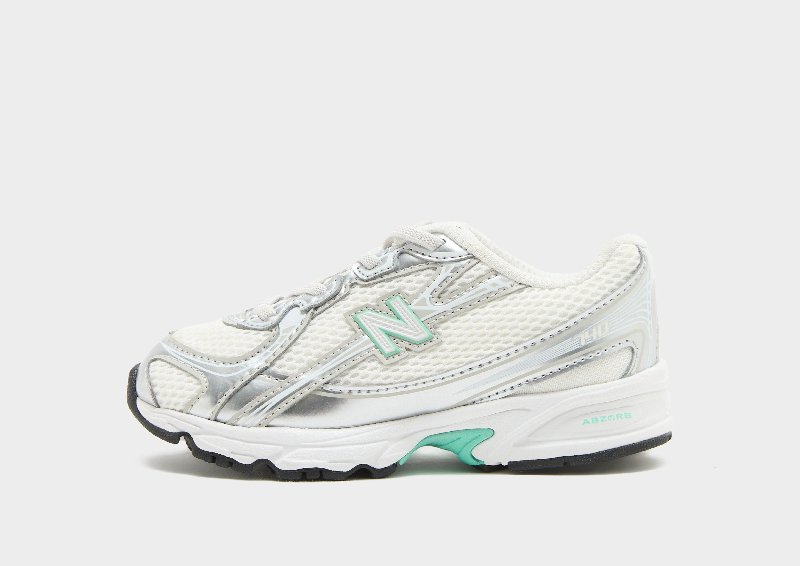 New Balance 740 Bungee Lace Infant Trainers in Silver Metallic and Deep End