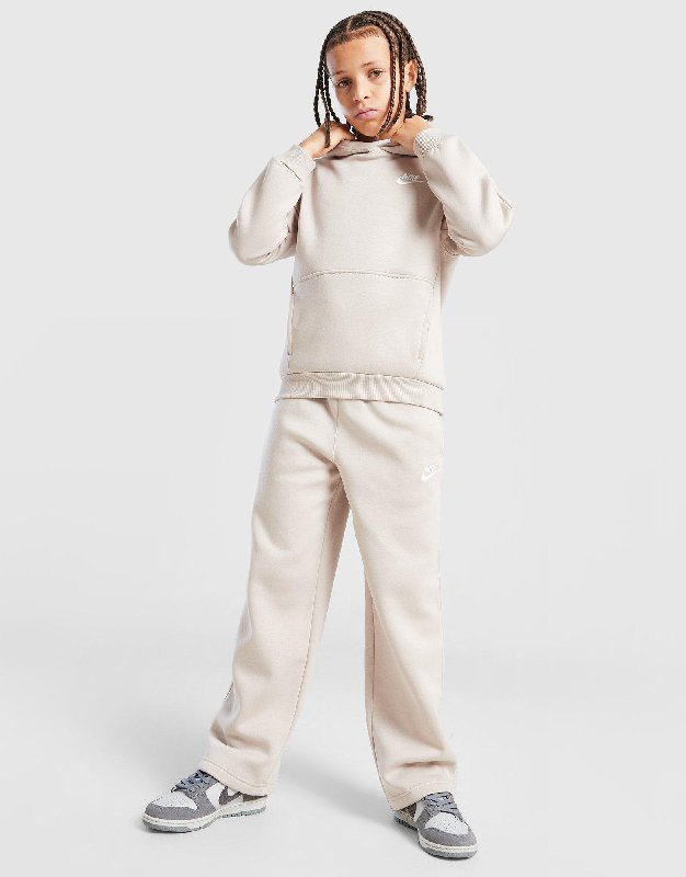 Nike Sportswear Club Fleece Older Kids' Pullover Hoodie - Cream II/White - Size XS