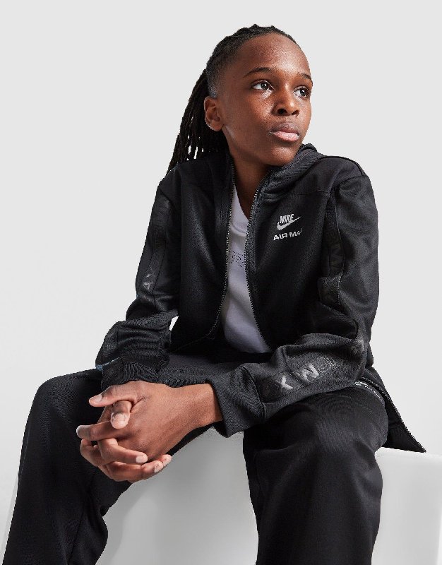 Nike Sportswear Older Kids' Full-Zip Hoodie in Black, Size XS