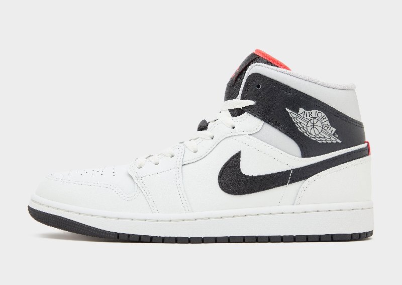 Jordan Air 1 Mid Men's Trainers - Summit White/Neutral Grey/Infrared 23/Black - Size 7