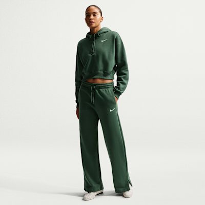 Nike Sportswear Phoenix Fleece Women's High-Waisted Wide-Leg Trousers - Fir/Sail - Size XS