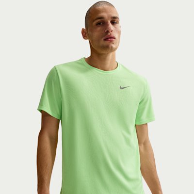 Nike Miler Men's Dri-FIT UV Short-Sleeve Running Top - Lime Blast - Size S