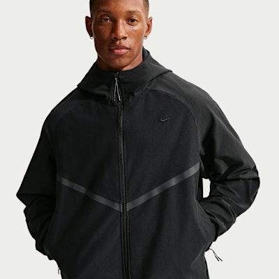 Nike Tech Men's Shori-Knit Full-Zip Windrunner Jacket - Black/Black - XS