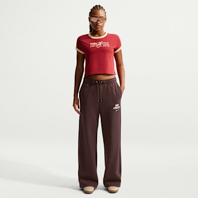 Nike Sportswear Phoenix Fleece Women's High-Waisted Wide-Leg Trousers - Light Chocolate - Size XS