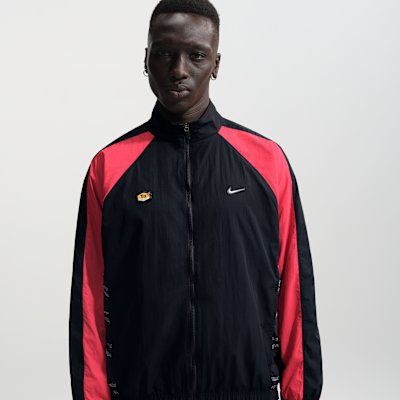 Nike Sportswear Tuned Air Men's Woven Tracksuit Top - Black/University Red - XS