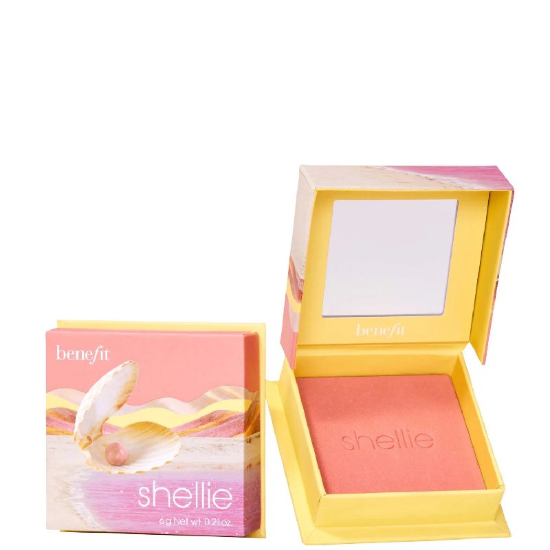 Benefit Wanderful World Blush in Shellie - Warm Seashell-Pink Powder, 6g