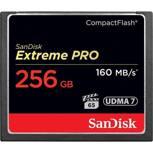 SanDisk Extreme Pro 256GB CompactFlash Memory Card, 160MB/s Read, VPG-65 Certified