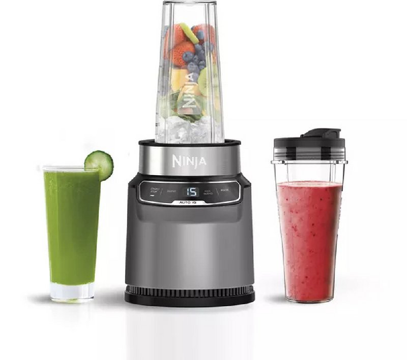 Ninja BN500UK Motorised Compact Blender with Auto-iQ, 1000W, 700ml Cup, Dark Grey