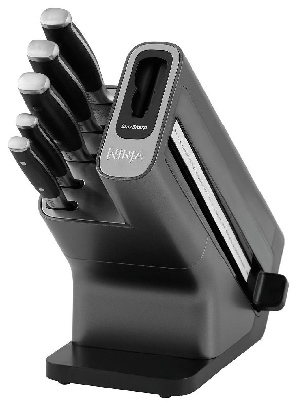 Ninja Stay Sharp 5 Piece Knife Set with Integrated Sharpener Block - Black