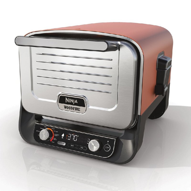 Ninja Woodfire Outdoor Oven OO101UK - 8-in-1 Electric Pizza Maker, BBQ Smoker, and Dehydrator - Terracotta/Steel