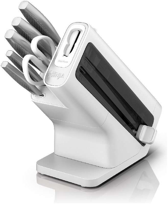Ninja Stay Sharp 6 Piece Stainless Steel Knife Block Set - White