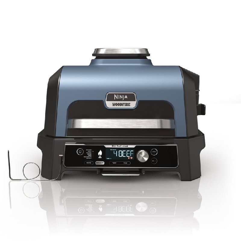Ninja Woodfire Pro Connect XL Electric BBQ Grill & Smoker - Black/Blue, OG901UK