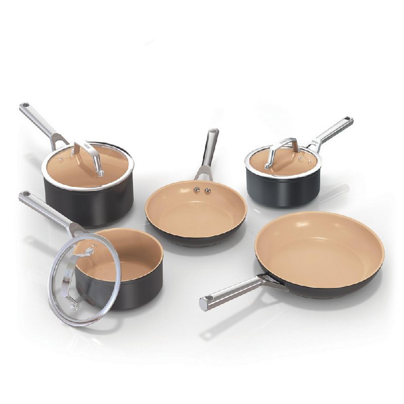 Ninja Extended Life 5 Piece Ceramic Pan Set with 3 Saucepans and 2 Frying Pans