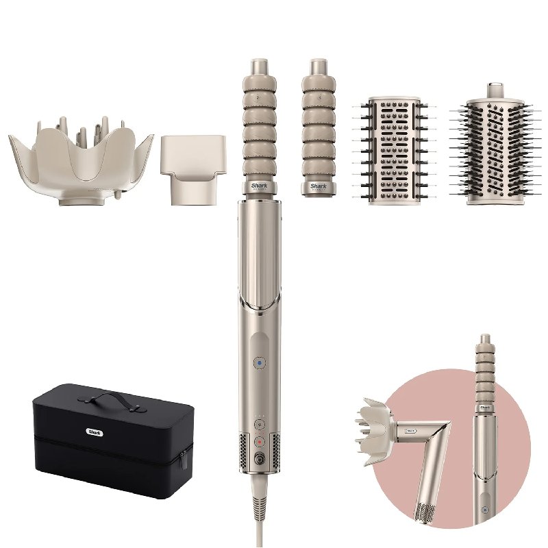 Shark FlexStyle 5-in-1 Air Styler and Hair Dryer with Storage Case in Stone