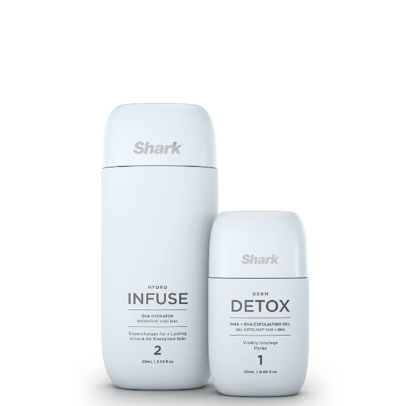 Shark Beauty FacialPro Glow Detox + Hydrate Replenishment Set with Derm Detox 20ml and Hydro Infuse 80ml