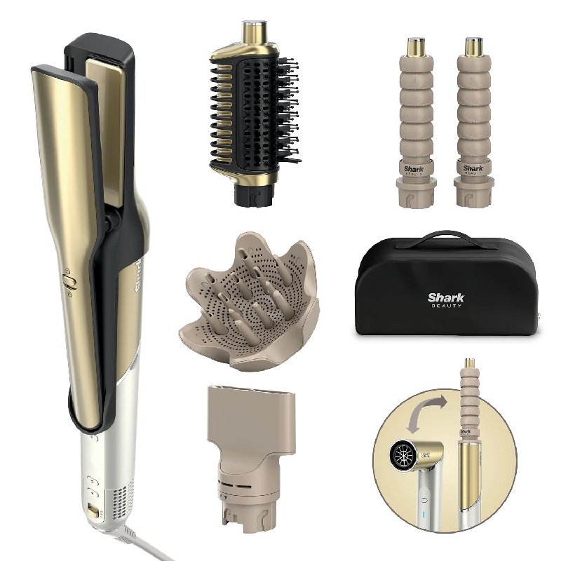 Shark Glam 5-in-1 Hot Tool Air Styling and Drying System in Gold