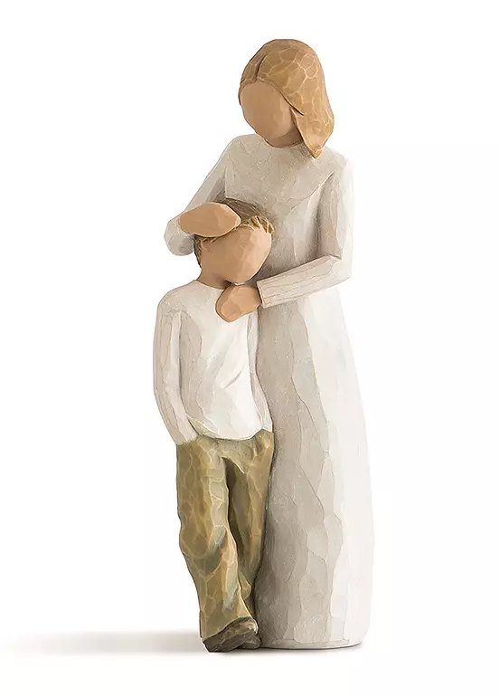 Willow Tree Mother and Son Figurine, Hand-Painted Resin Sculpture, 21cm