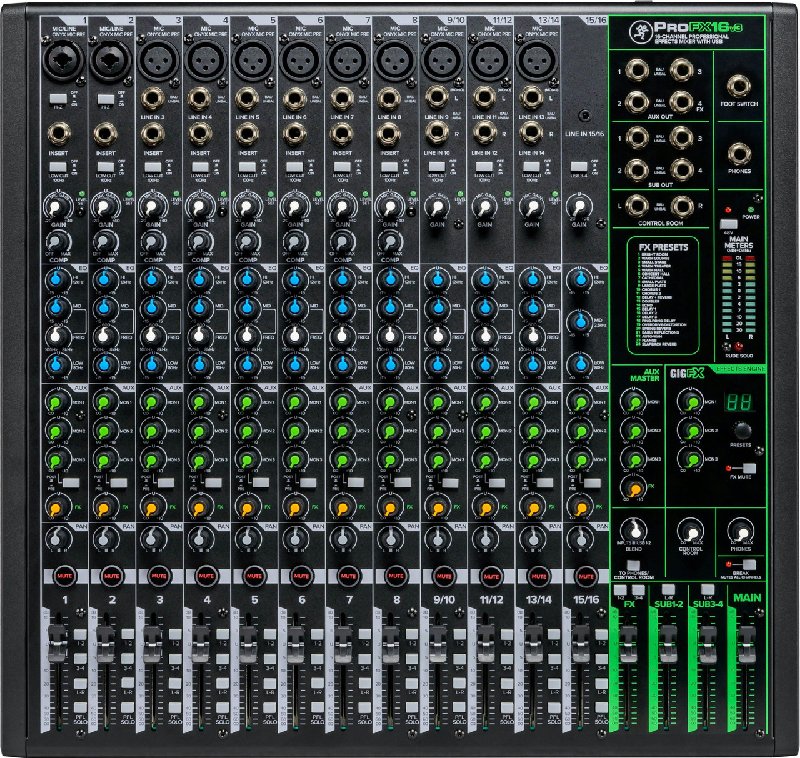 Mackie ProFX16v3 16-Channel Professional Effects Mixer with USB Interface