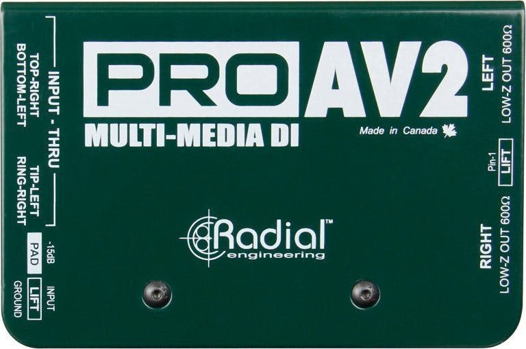Radial PRO-AV2 2-Channel Passive DI Box for Media and AV Systems