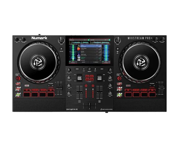 Numark Mixstream Pro+ Standalone DJ Controller with Built-in Speakers and 7-inch Touchscreen